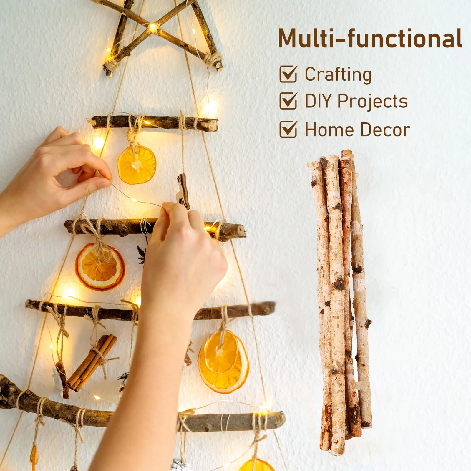 

6pcs Natural Wood Sticks Birch Branches for Crafts Decoration DIY Supplies Dry Decorative Photo Prop sticks crafting holiday