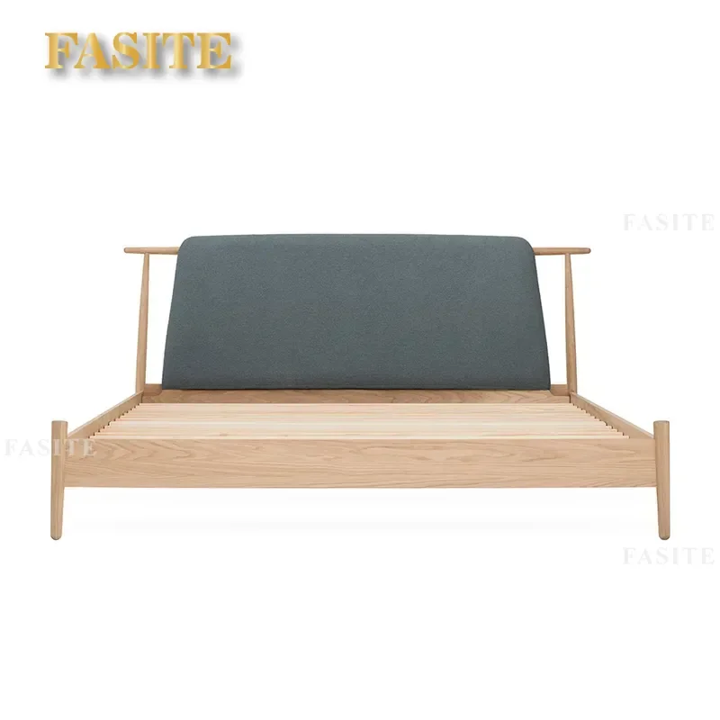 For 1.5m 1.8m Double Bed Modern Simple Chinese Style Black Walnut Solid Wood Master Bedroom Furniture Sturdy Natural Grain