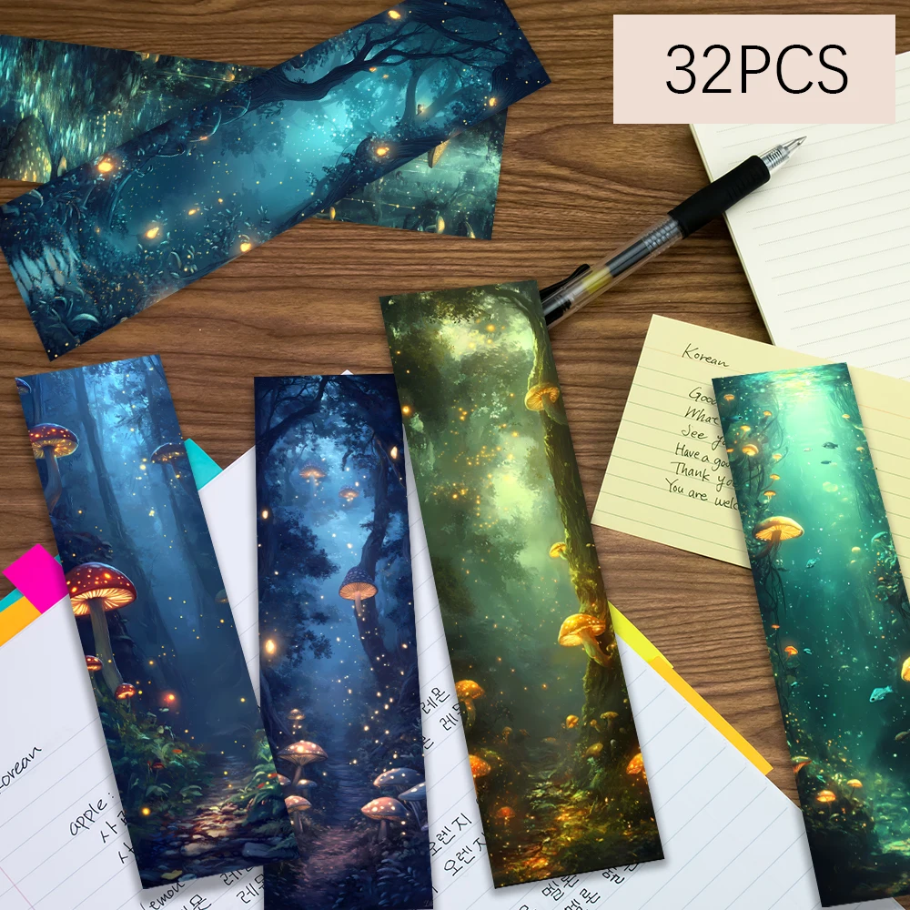 32pcs, Fantasy Forest Starry Sky Bookmarks, suitable for teachers, readers and book lovers, birthday gift