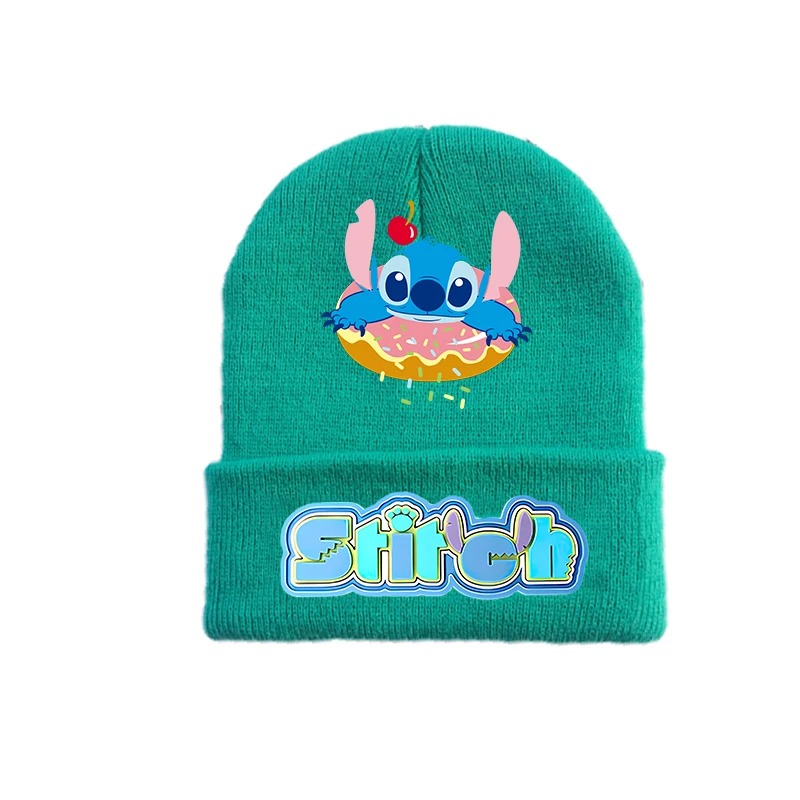 Stitch Knitted Cap Headgear Autumn Winter Woolen Hat Cartoon Anime Cap Student Bonnet Kids Boys Girls Christmas Birthday Gifts