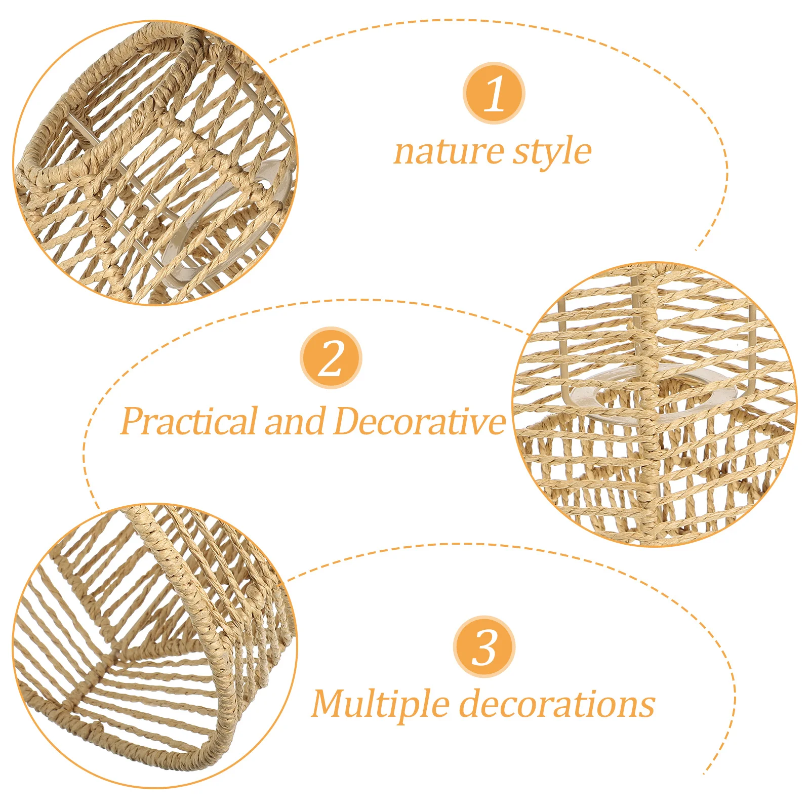 

Imitation Rattan Lamp Shade Premium Woven Design Suitable for Living Room Ceiling Light Decor Chandelier Lamp Cover Durable