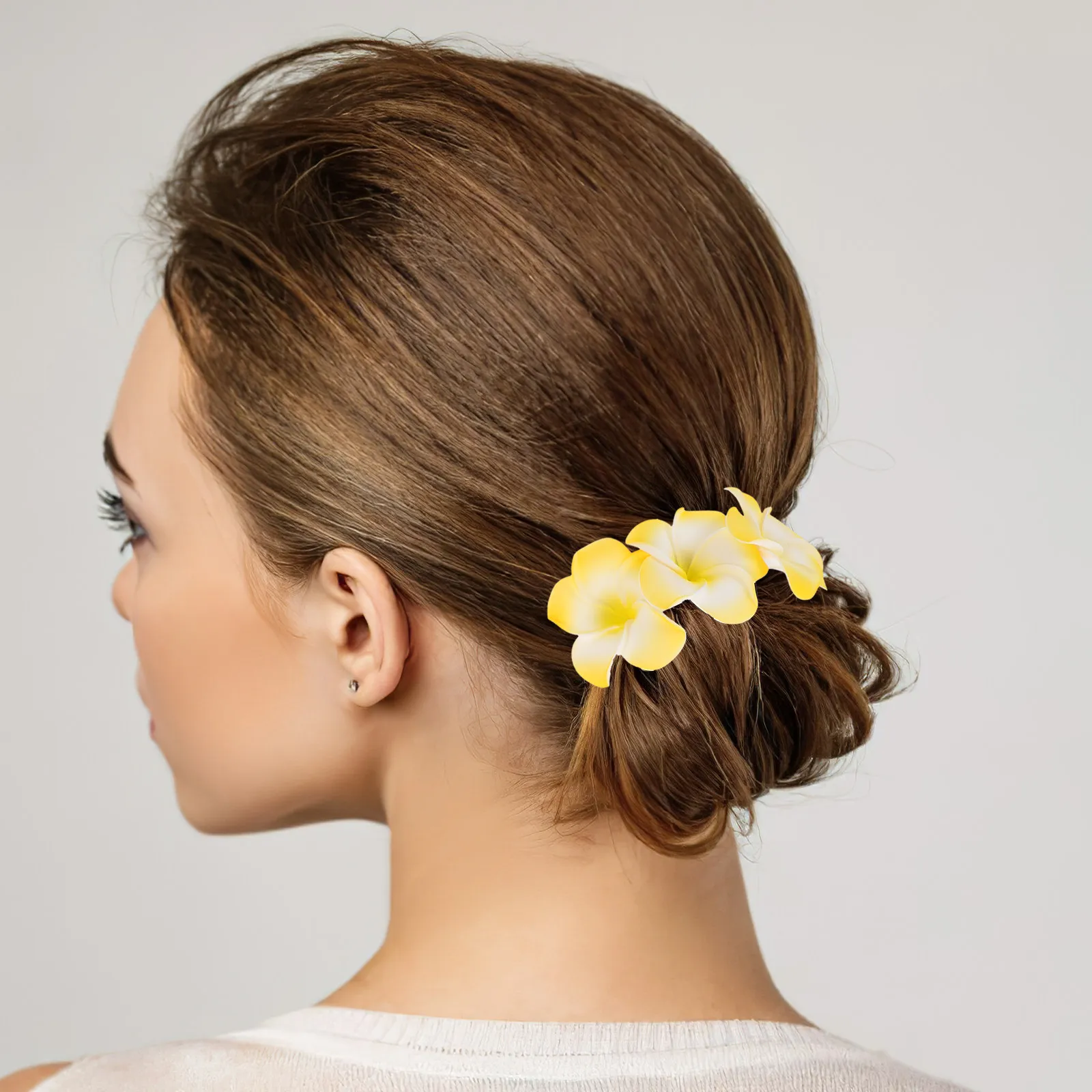 

4Pcs Floral Hair Combs Women Plumeria Style Side Clip Accessories Elegant Decorative Comb for Brides Thin Hair Formal Evening