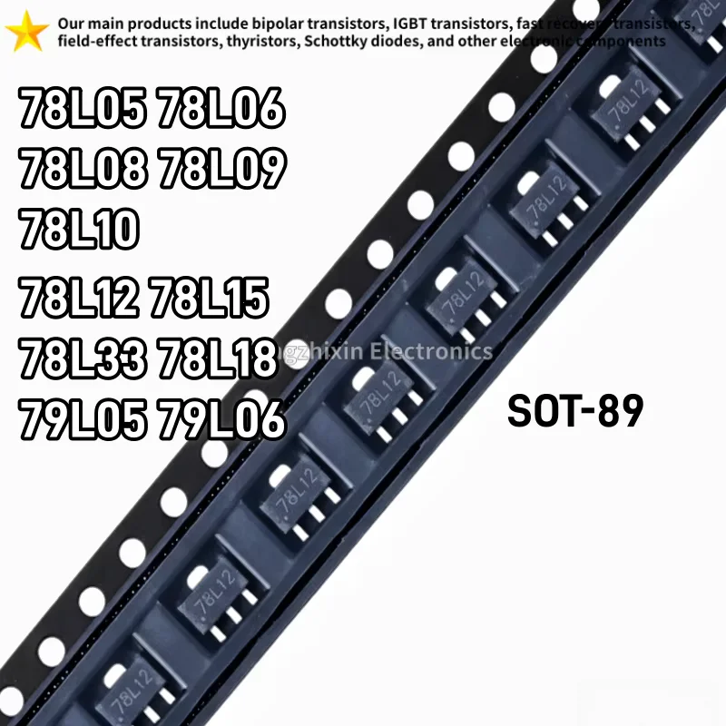 78L05 78L06 78L08 78L09 78L10 50PCS NEW Chip Three-Terminal Voltage Regulator 78L12 78L15 78L33 78L18 79L05 79L06 SOT-89