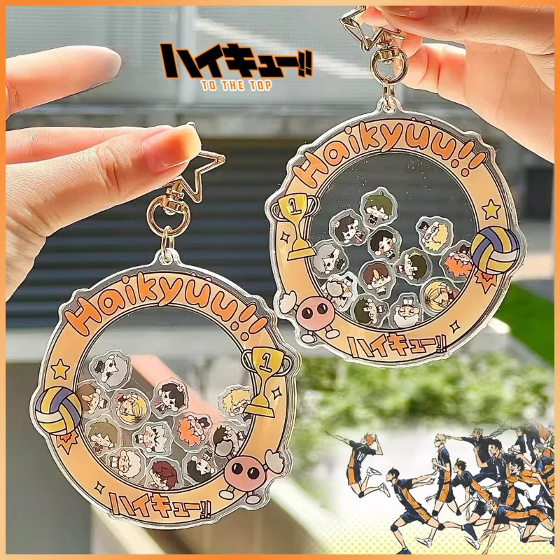 Haikyuu!! Hinata Shoyo Key Chain Anime Figure Tobio Kageyama Acrylic Backpack Pendant Decoration Accessory Shake Toys Kids Gifts