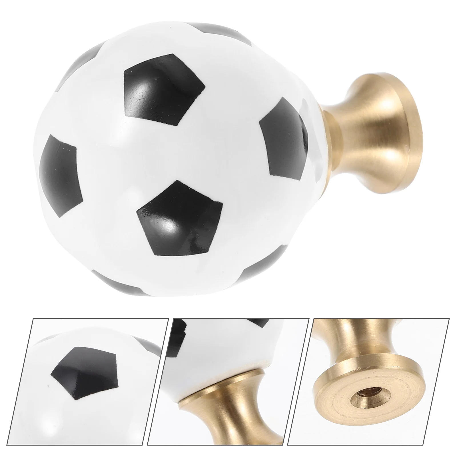 

Basketball Handle Ceramic Knob Brass Pull for Cabinets Dressers Drawers Wardrobes Decorative Furniture Hardware Easy