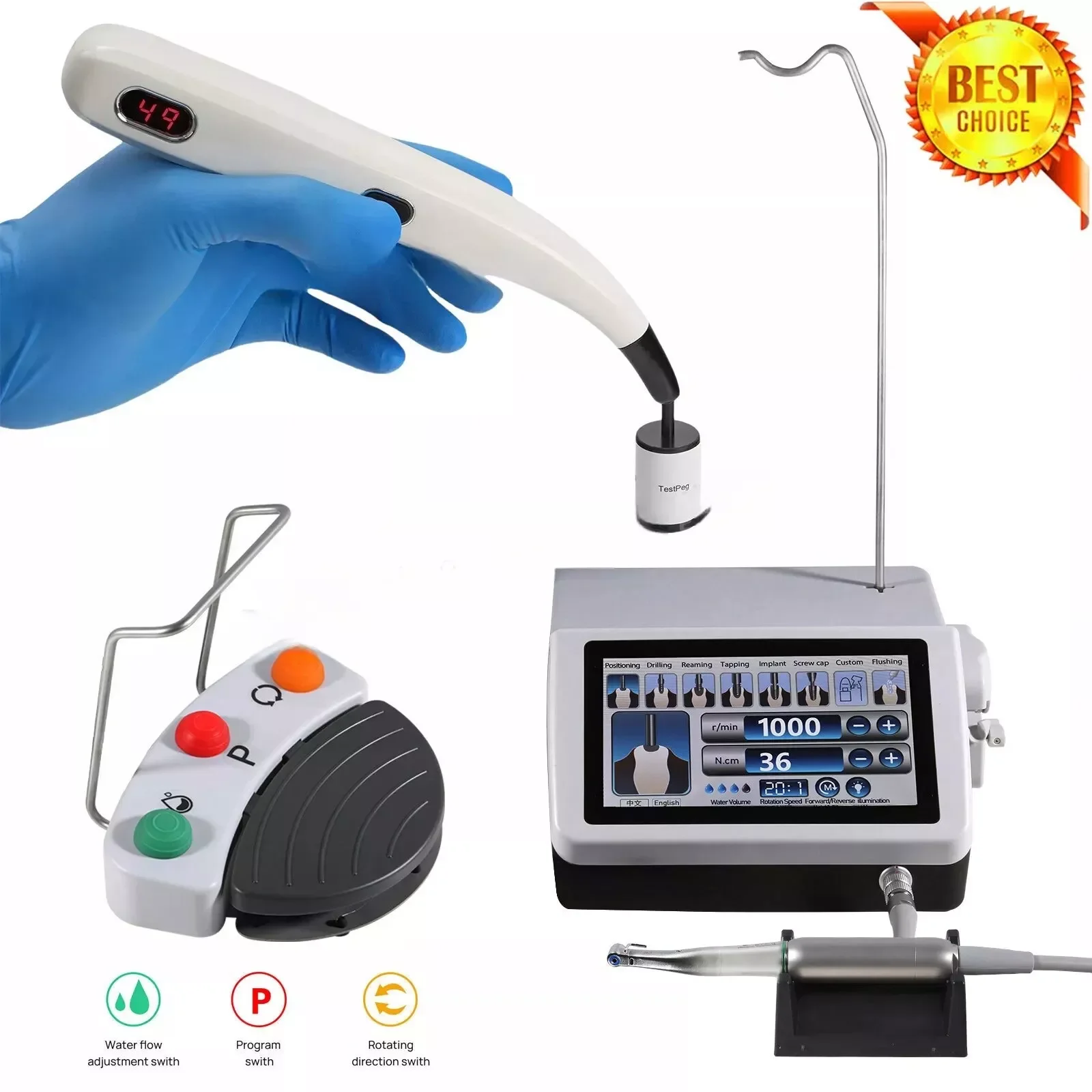 20:1 Gear Ratio LED Handpiece & Stability Tester, NSK Compatible Equipment