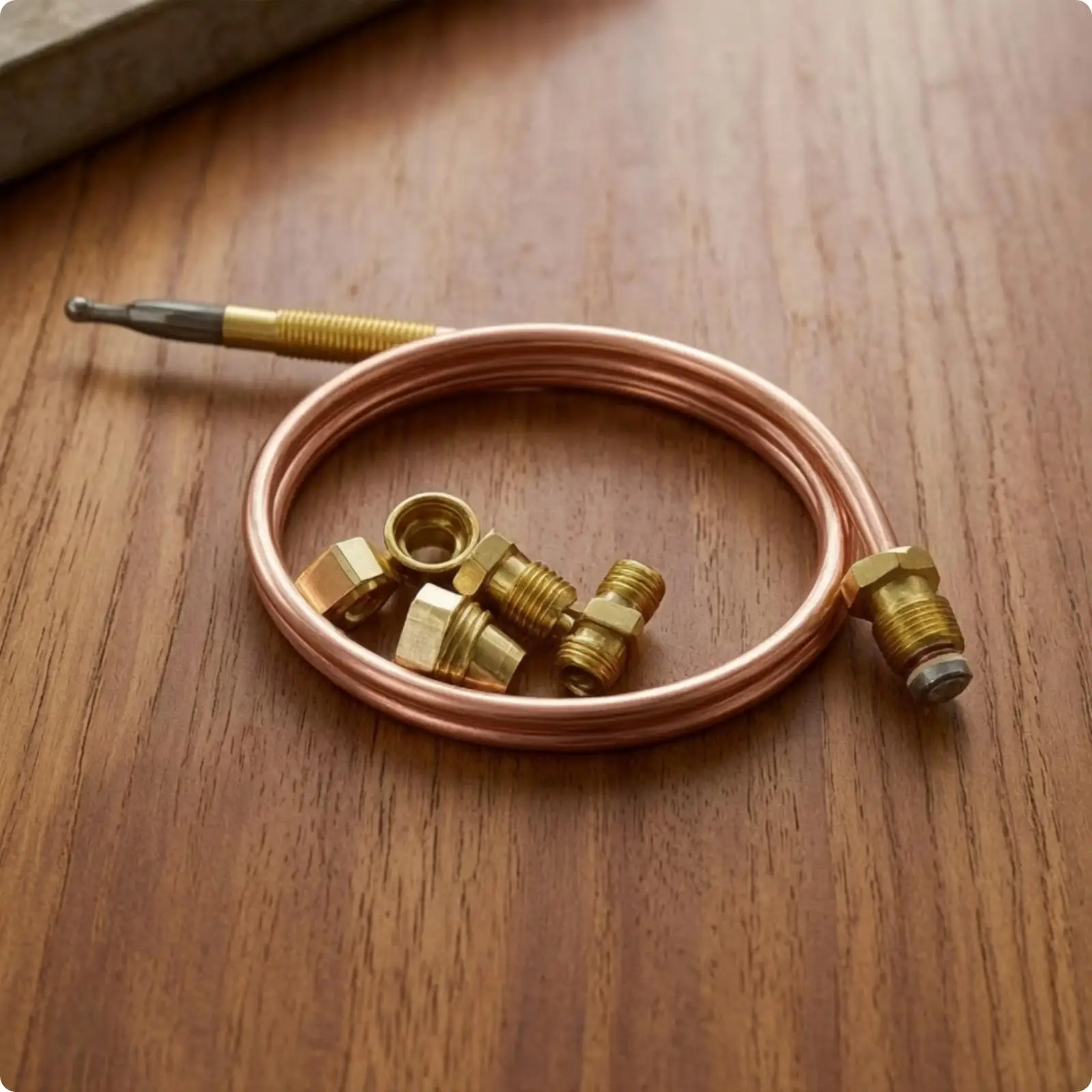 Universal Gas Range Thermocouple Assembly 60cm L Shape Heat Sensing Probe with Threaded Fittings for Oven Stove