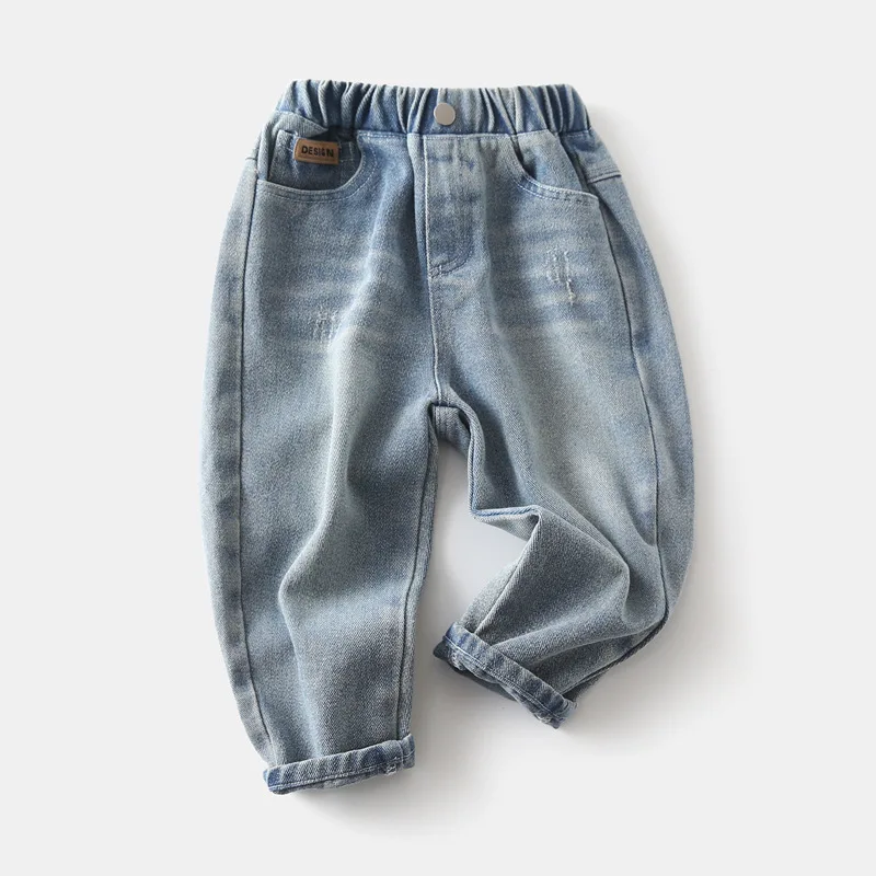 

Children's Jeans Spring and Autumn Trousers2025New Boys' Distressed Casual Shorts