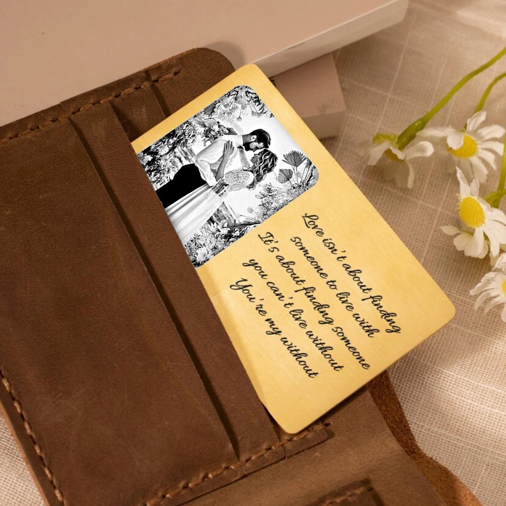 

Personalized Customized Card Stainless steel material lmage and Text 2 Sides Gifts For My Father And Boyfriend