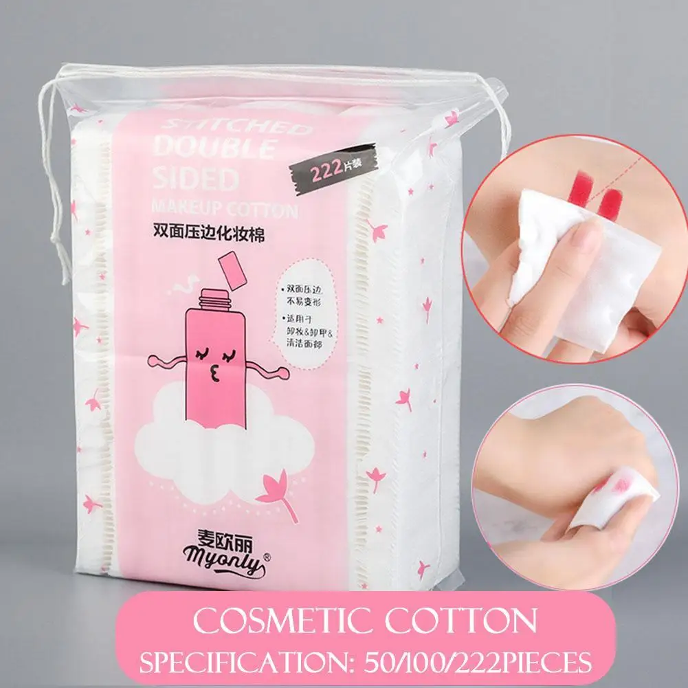 Tampons de coton de maquillage scellés, bouffée de coton, nail art, voyage GT cosmétique, enlever les tampons de coton avec sac, 50 pièces, 100 pièces, 222 pièces