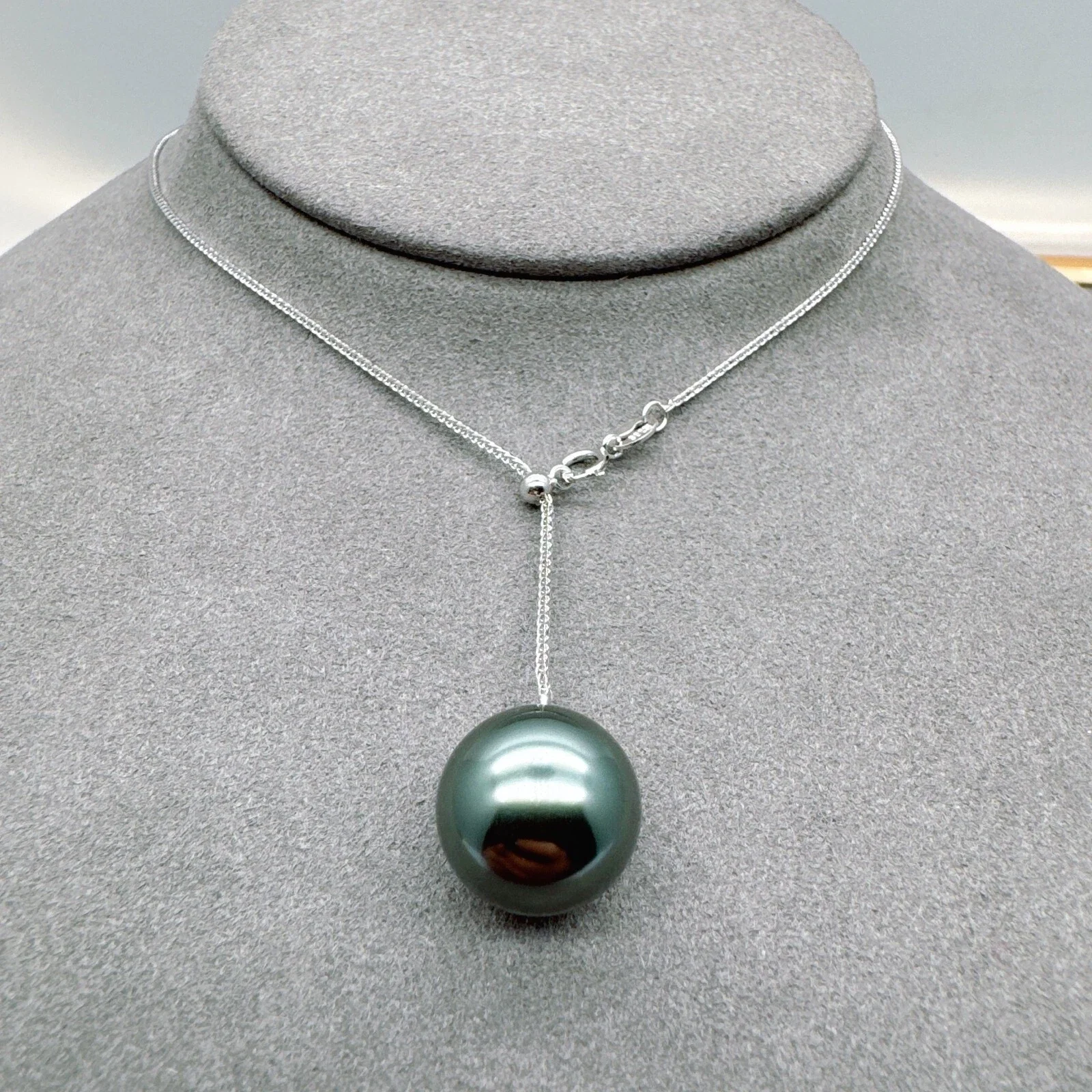 Bestselling Pearl Pendant AAAA 9-10mm 10-11mm 11-12mm 12-13mm 13-14mm  Natural Tahiti Black Round Pearl Pendant 18 inch 925S