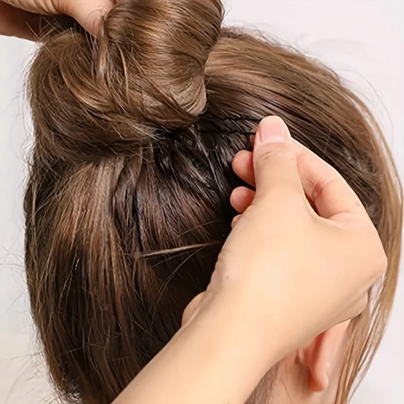 50 قطعة دبوس بوبي نسائي بسيط أسود على شكل حرف U مناسب للاستخدام اليومي