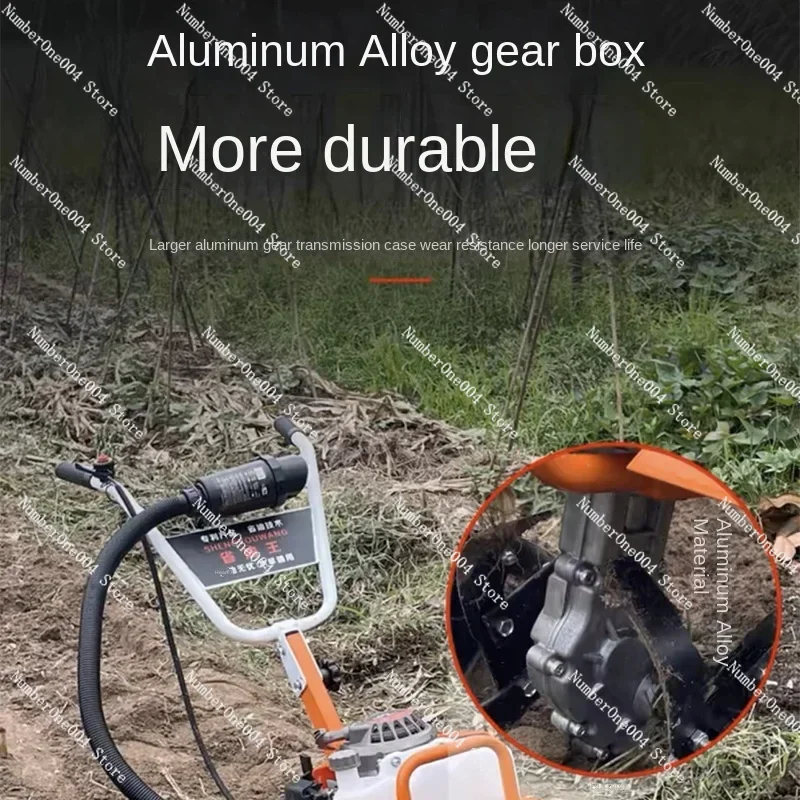 High Power Cultivator Micro-tillator Small Agricultural Rotary Tiller Home Hoe Weeding, Loosen Soil, Open Ditch, Plow