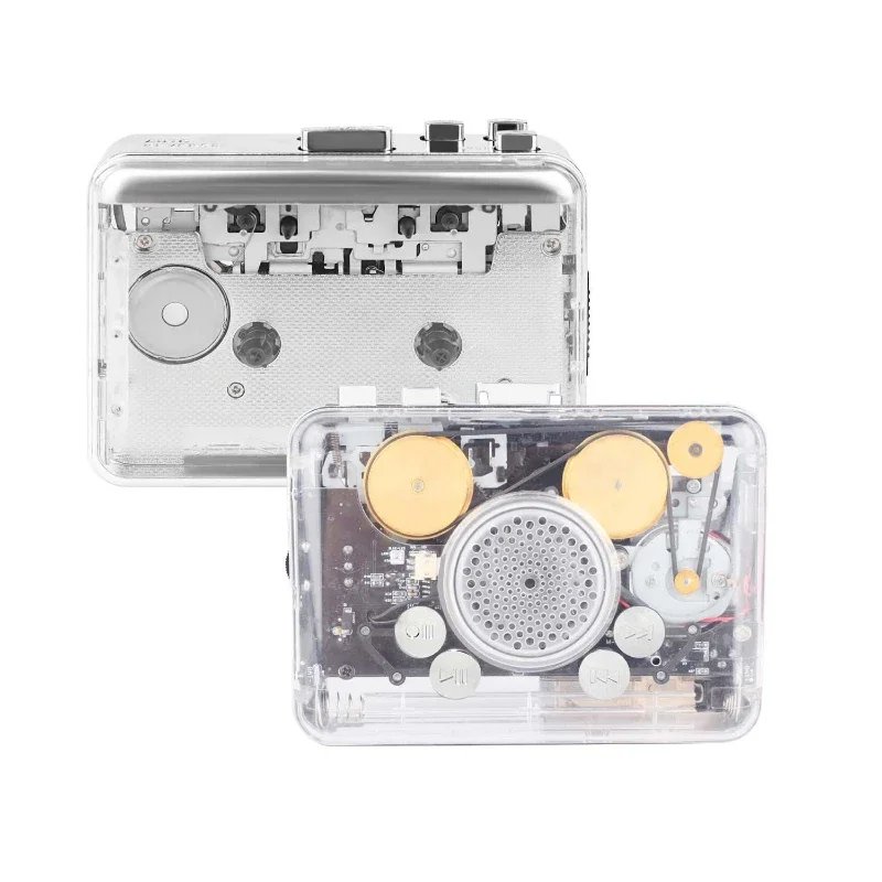 

Transparent cassette player MP3 transcription U disk player Stereo tape player