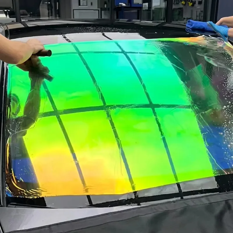 80% VLT American Chameleon Tint Blue Purple Car Window Film Clear PET Material UV Proof 2 Mil 90% IR Rejection 99% UV