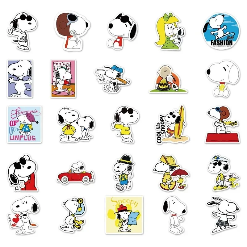 Snoopy new creative cute cartoon pattern car luggage skateboard phone case decoration waterproof self-adhesive graffiti sticker