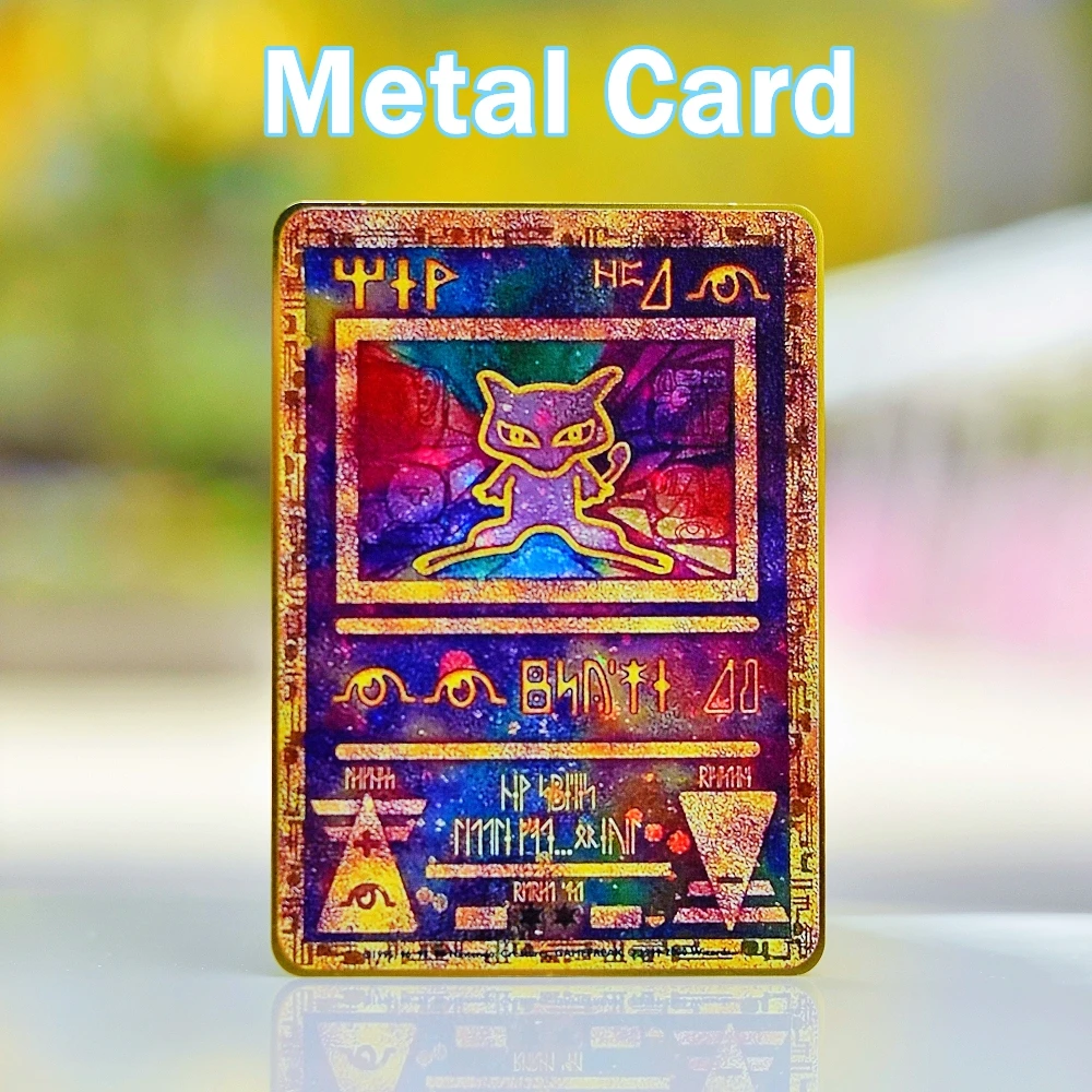 Pokemon Card Metal Pokémon Letters Blastoise Vmax Charizard Pikachu Gx Arceus Gold Iron Vstar Cards Anime Game Toys Kids Gifts