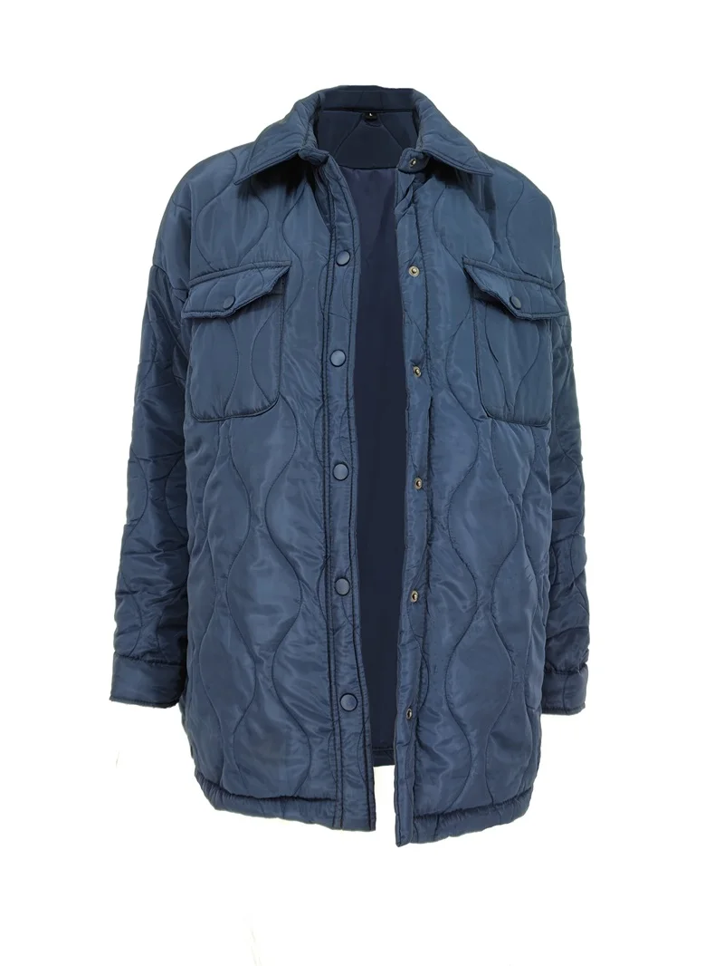 European Down and Cotton Jacket for Women  2024 New Design  Lightweight Diamond Grid  Cotton  Winter   Temperament for Commuting