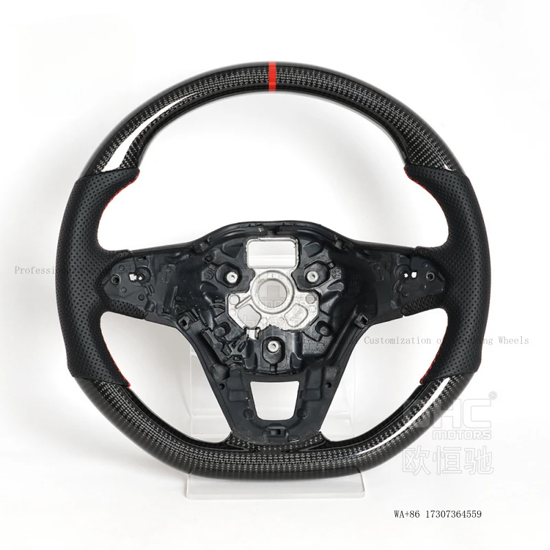Hot  21-24 for Volkswagen CC steering wheel modification with red positioning line, high-end full-leather sports steering wh