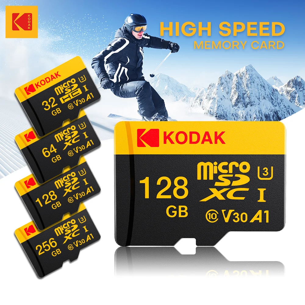 

NEW KODAK Micro SD Card 256GB Memory Card Up To 100MB/s C10 U3 32GB 64GB 128GB TF Card 4K HD For USB Card Reader Adapter Microsd
