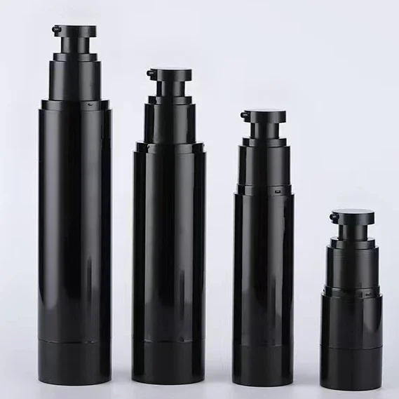 500pcs 30ml Plastic Spray Cosmetic Bottle Travel Liquid Bottles black Airless Pump Vacuum Container