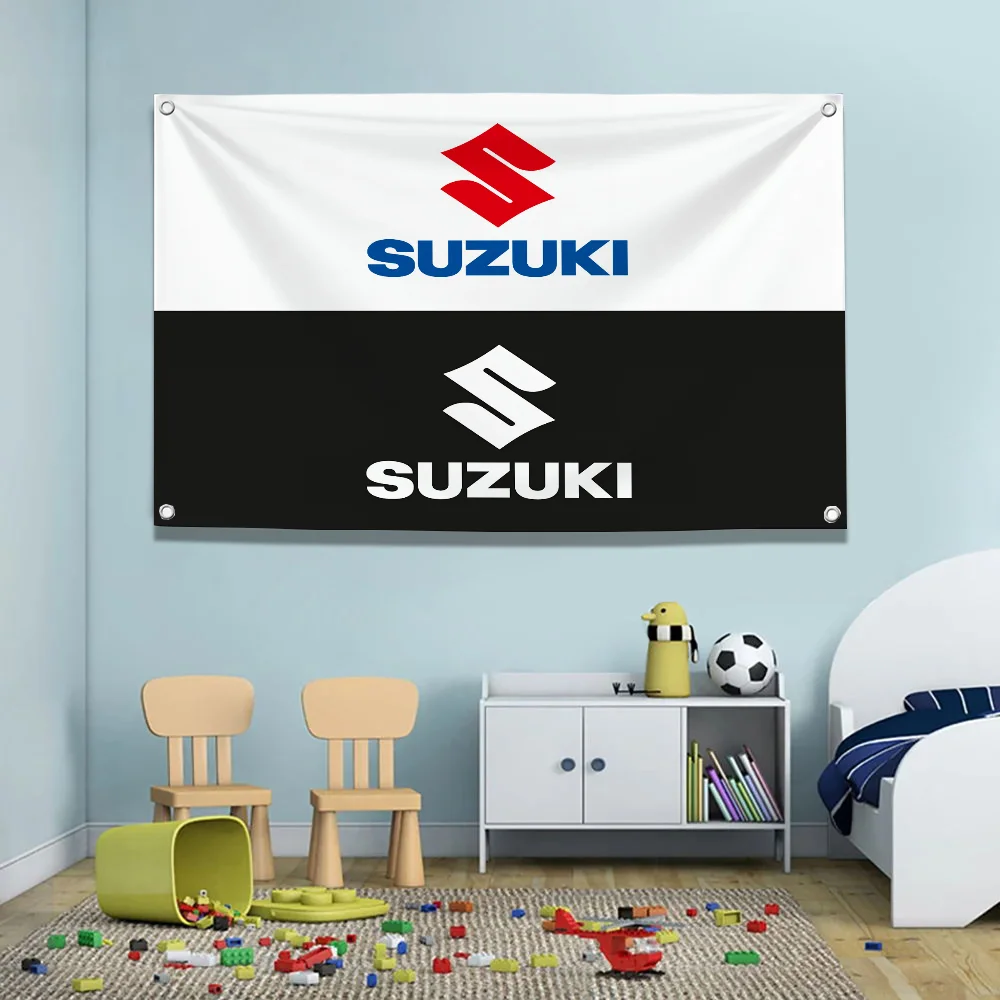 SUZUKIs Barber Shop Custom Flags for Bedrooms Txt Flag Christmas Door Lining Colombia Blm Camping Garage Decoration Can Am Stand