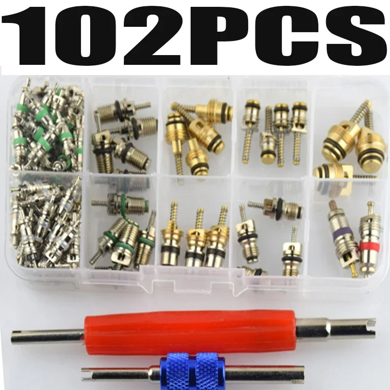 102PCS Boxed 134a Air Conditioning Accessories Air Conditioning Valve Core Combination Tool