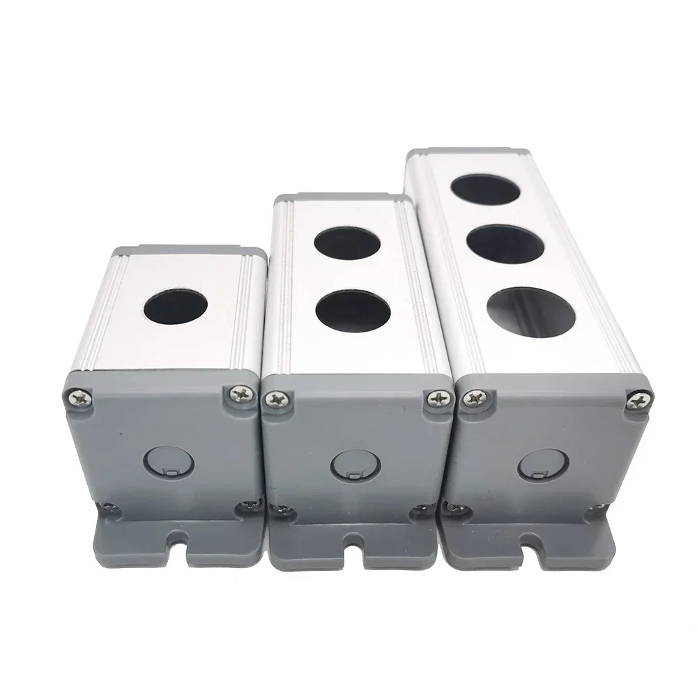 Metal Aluminum Pushbutton industrial Home Control Switch Box 16mm 19mm 22mm 1 /2/3/4/5/6 Holes 45*45mm 45*65mm