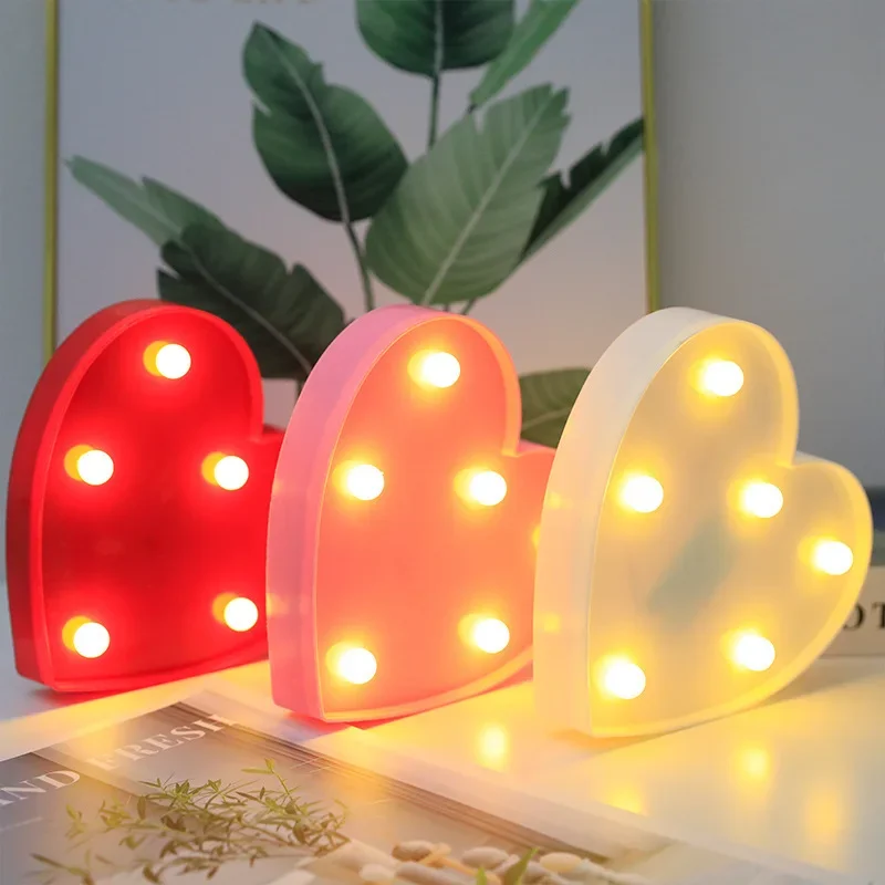 Liebe Herz LED Lampe Hochzeit Party Romantische Rot Rosa Nachtlicht Ornament Geburtstag Weihnachten Home Dekoration Valentinstag Geschenk – Detail 5