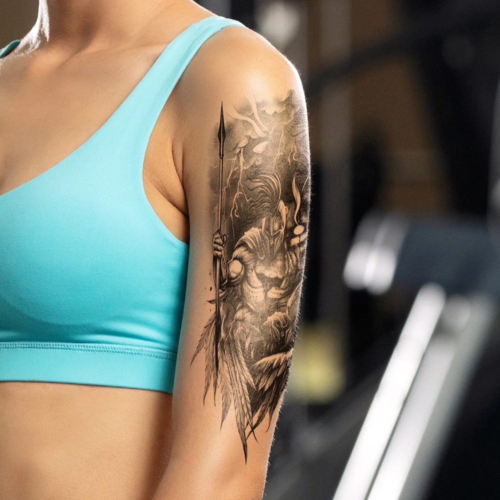 20Pcs/Set,Waterproof Temporary Fake Tattoo Sticker,Water Transfer Decals,Dark Skull Owl Tiger Wolf,Cool Beauty Makeup Body Art image 6
