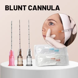 Aguja de punta roma de belleza coreana, cánula Flexible estéril desechable, 18G, 20G, 22G, 23G, 25G, 38/50/70mm, 10-100 piezas