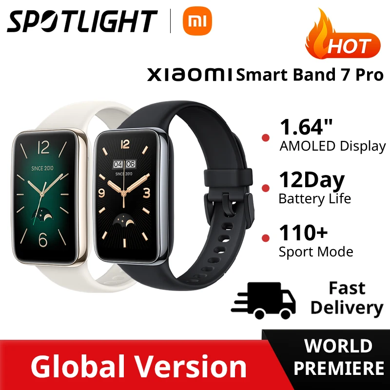 Xiaomi Smart Band 7 Pro Глобальная версия 1,64-дюймовый AMOLED-дисплей Встроенный GPS All Day SpO2 Always On Watch Face Band 7 Pro