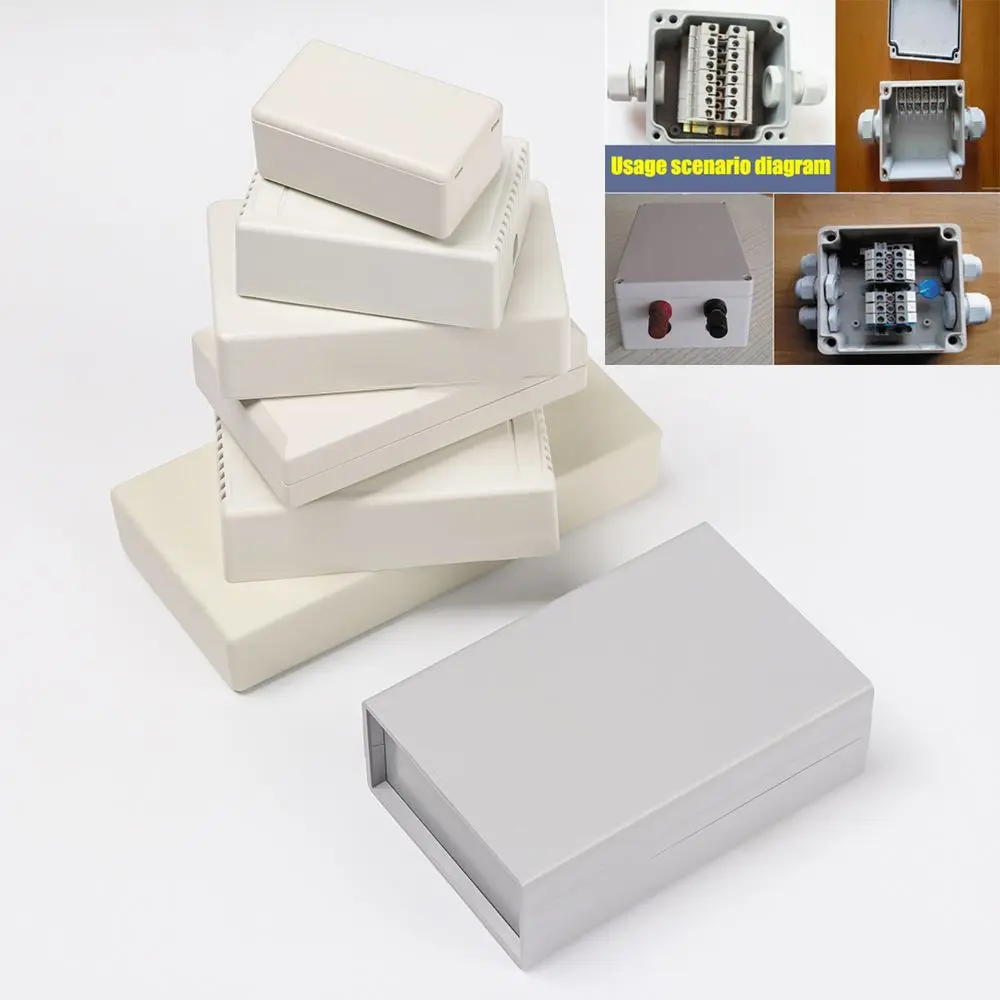 9 sizes White ABS Plastic Instrument Case Enclosure Boxes Electronic Project Box Waterproof Cover Project