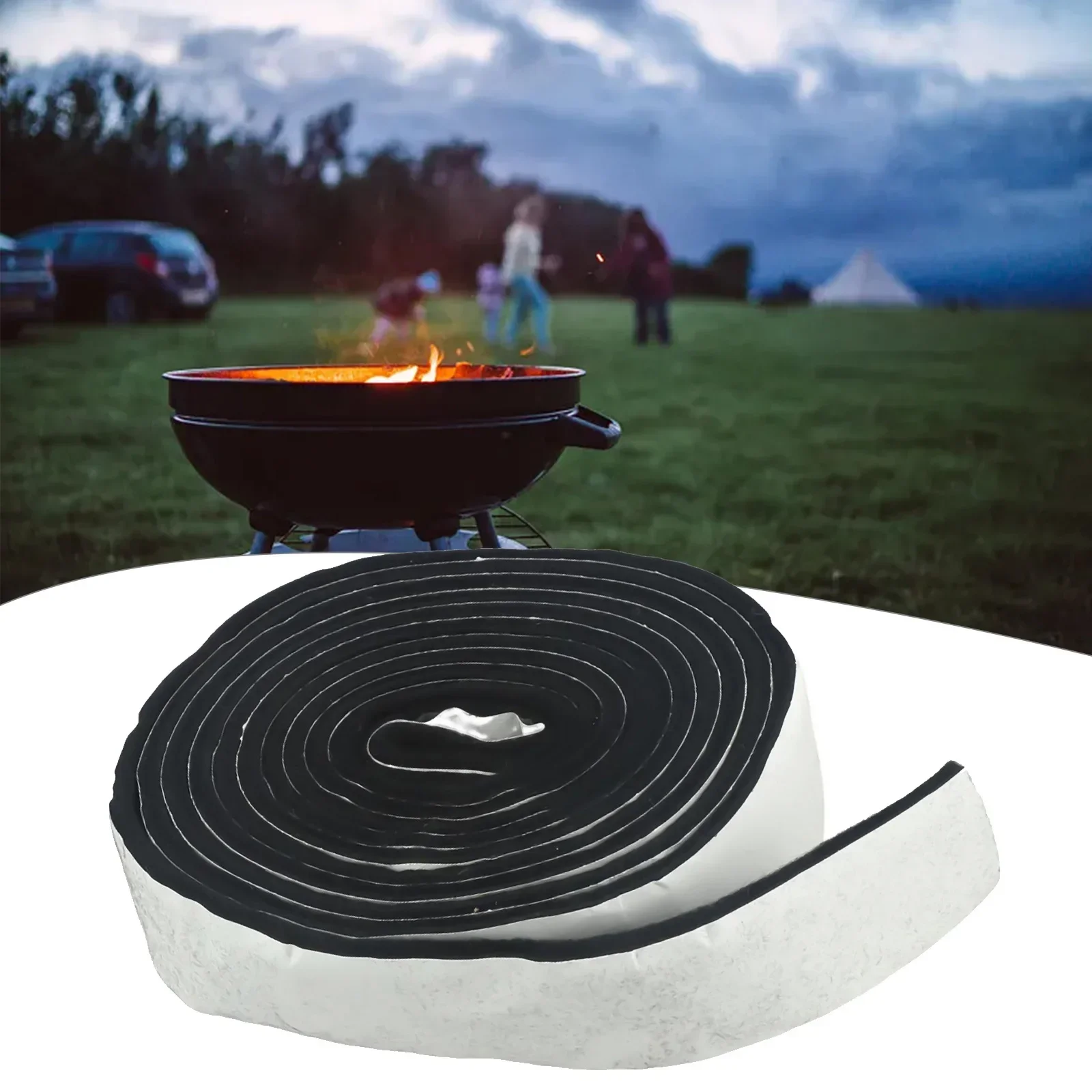 

BBQ Door Lid Seal Tape Heat Resistant Smoker Gasket Fire Resistant Fiber Consistent Smoke And Temperature Control