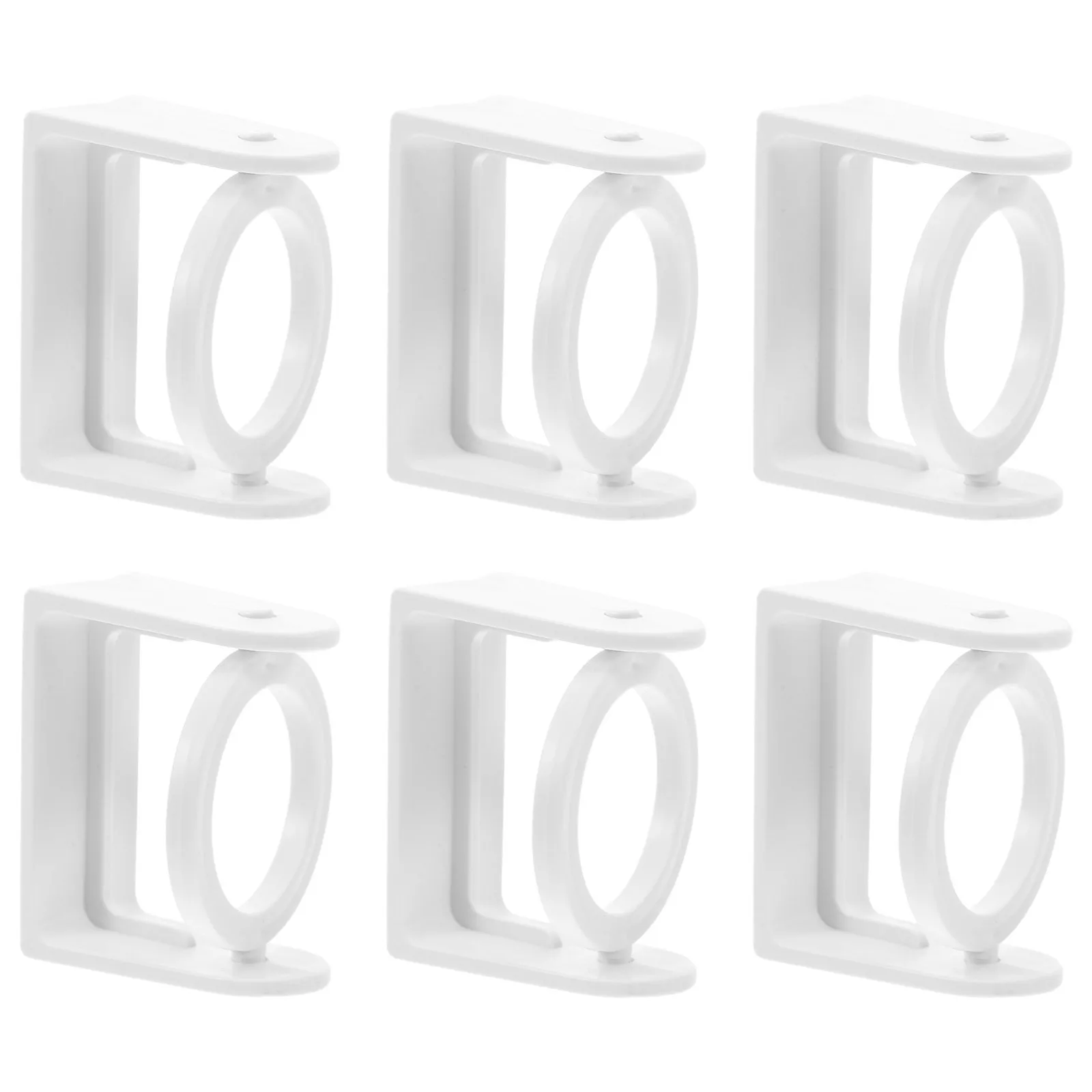 

6Pcs Self Adhesive Curtain Hooks No Drill Curtain Pole Holders Rotatable Mounting Accessories for Windows Door Shower