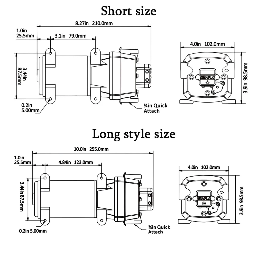 Pompa Diafragma Tahan Lama DC12V/DC24V: Self-Priming Aliran Besar dan Kebisingan Rendah 4.5GPM/40PSI Saklar Bypass Tekanan 4-Kamar Suplai