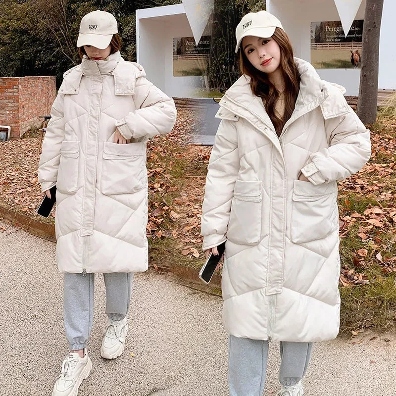 2024 New Winter Jacket Parkas Women White Duck Down Hoodies Puffer Jackets Long Coats Warm Female Casual Windproof Outerwear