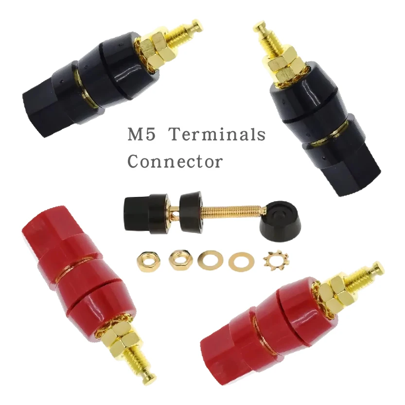 

4mm Banana Jack M5 Binding Post Terminal Power Supply Speaker Connector for Amplifier Audio Test Equipment
