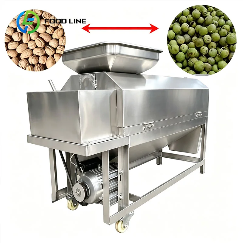 Automatic Green Walnut Peeler Fresh Walnut Husk Remover Commercial Walnut Processing Machine Customized