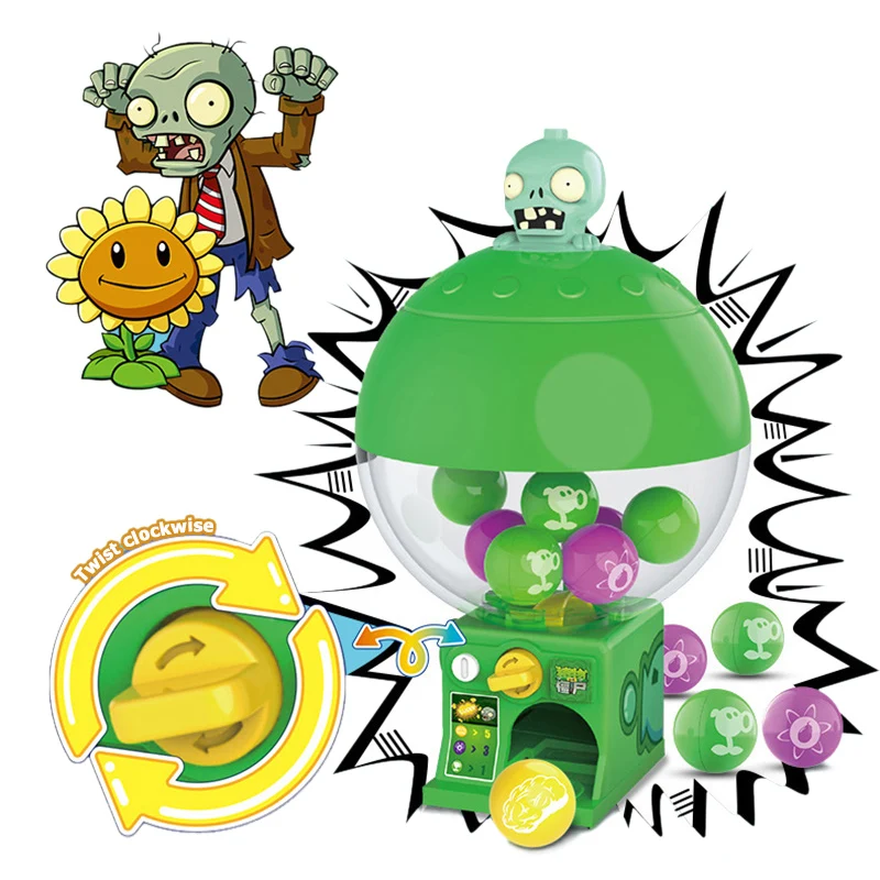 Mini Plants vs. Zombies Gashapon Bricks Machines Toys Peashooter Assembled Dolls Figure Capsule Block Model Gift For Kids