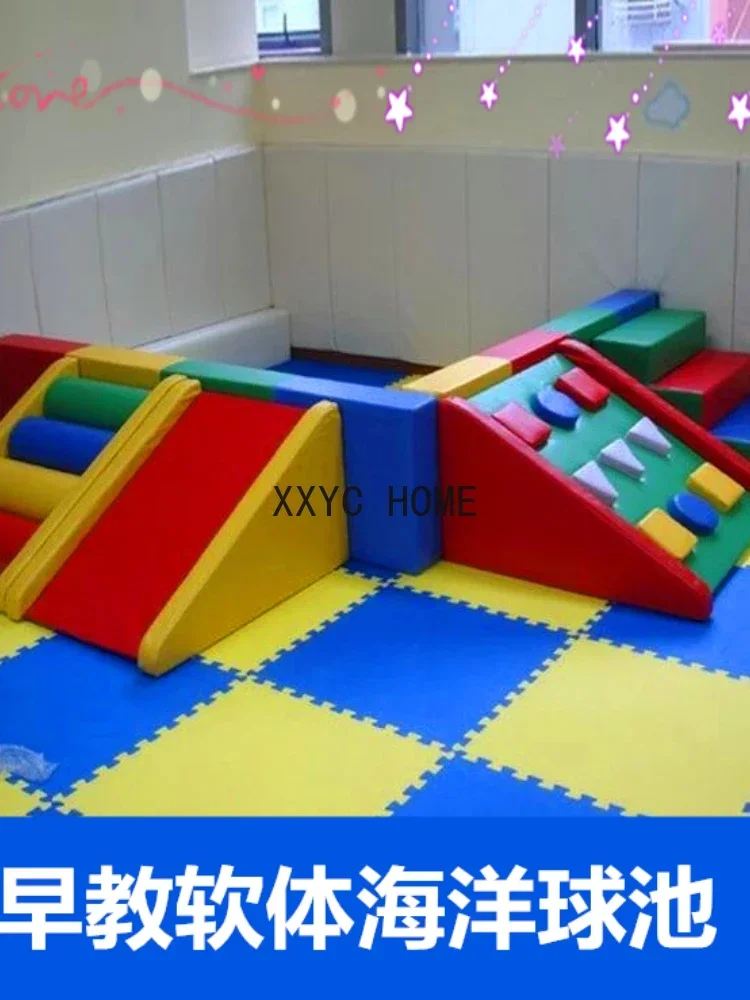 Early Education Parent-Child Park Soft Body Color Slide Soft Climbing Induction Ball Pool