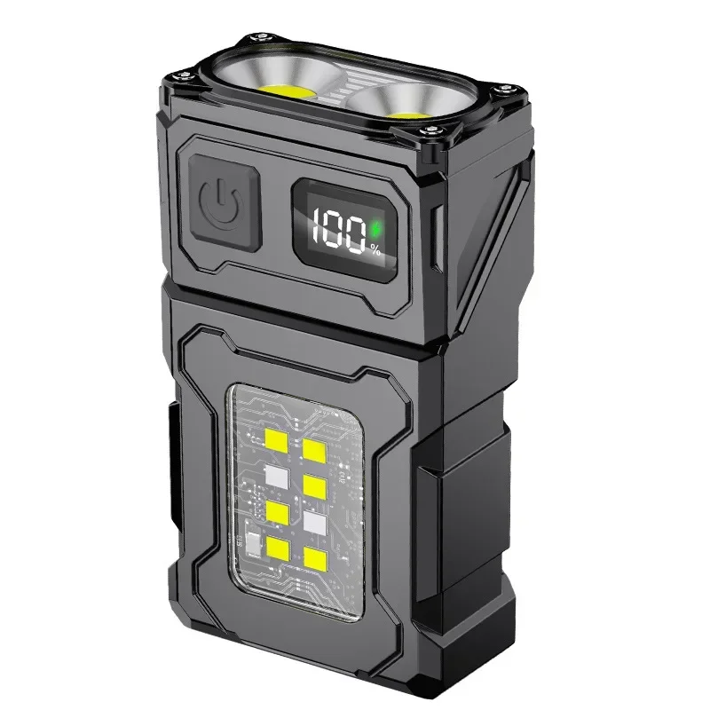 EDC Mini-LED-Taschenlampen, wiederaufladbar, magnetische Taschenlampe, aufsteckbares EDC-Handarbeitslicht für Wandern, Camping, Hunde, Spazierengehen, Notfälle