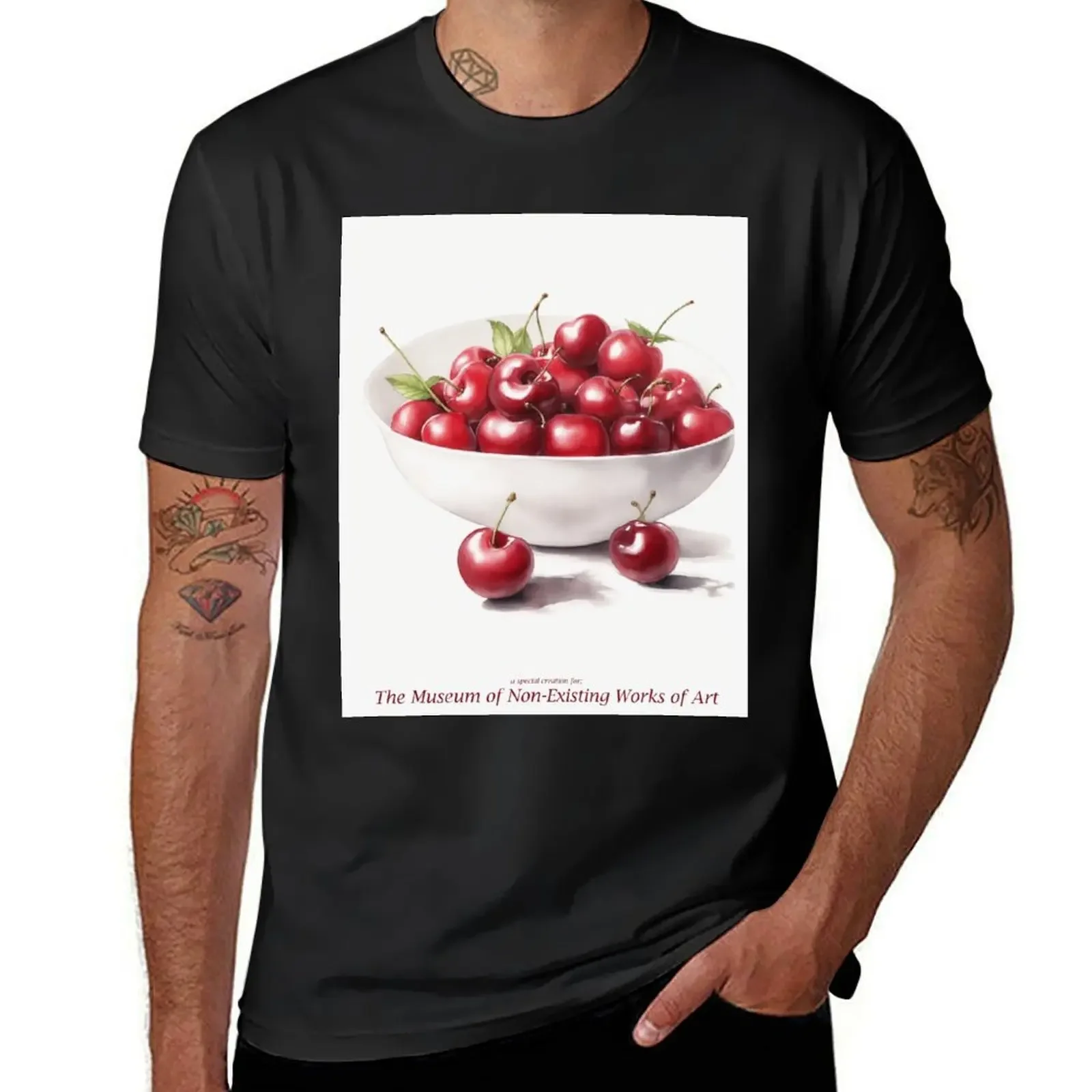 

cherries in a bowl T-Shirt graphics aesthetic clothes plus sizes heavy weight t shirts for men