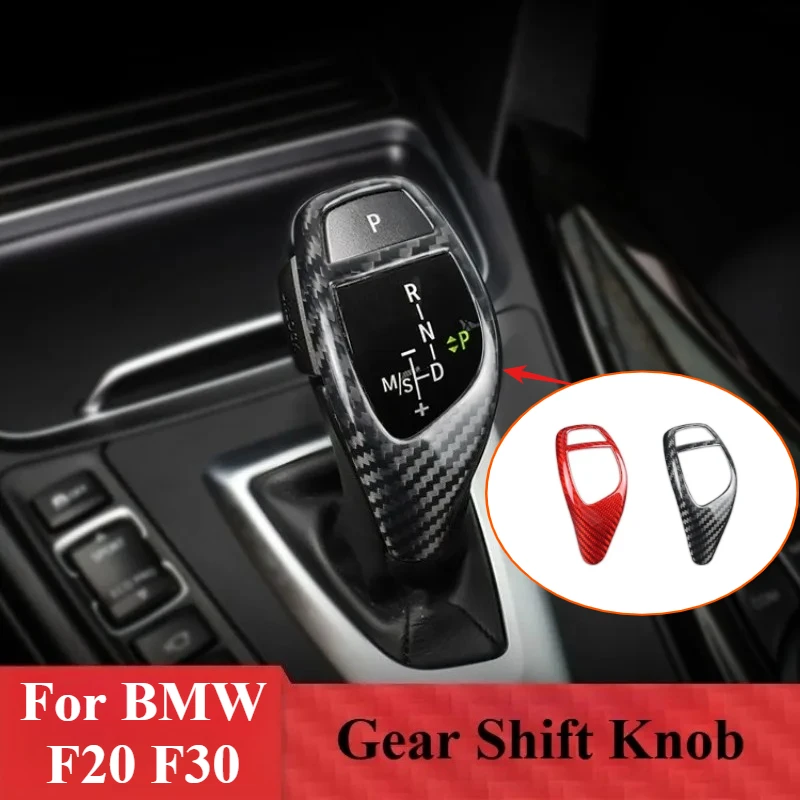 

For BMW F20F30 Real Carbon Fiber Gear Shift Knob Cover Interior Trim Shifter Head Cap Auto Body Modification Accessories Upgrade