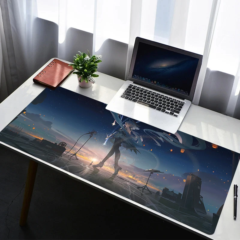 Mouse Pad Laptop Non Slip Extended Desktop Mouse Mat PC Anime HD Keyboard Pad Gaming Accessories G-genshin Impact Ganyu Mousepad