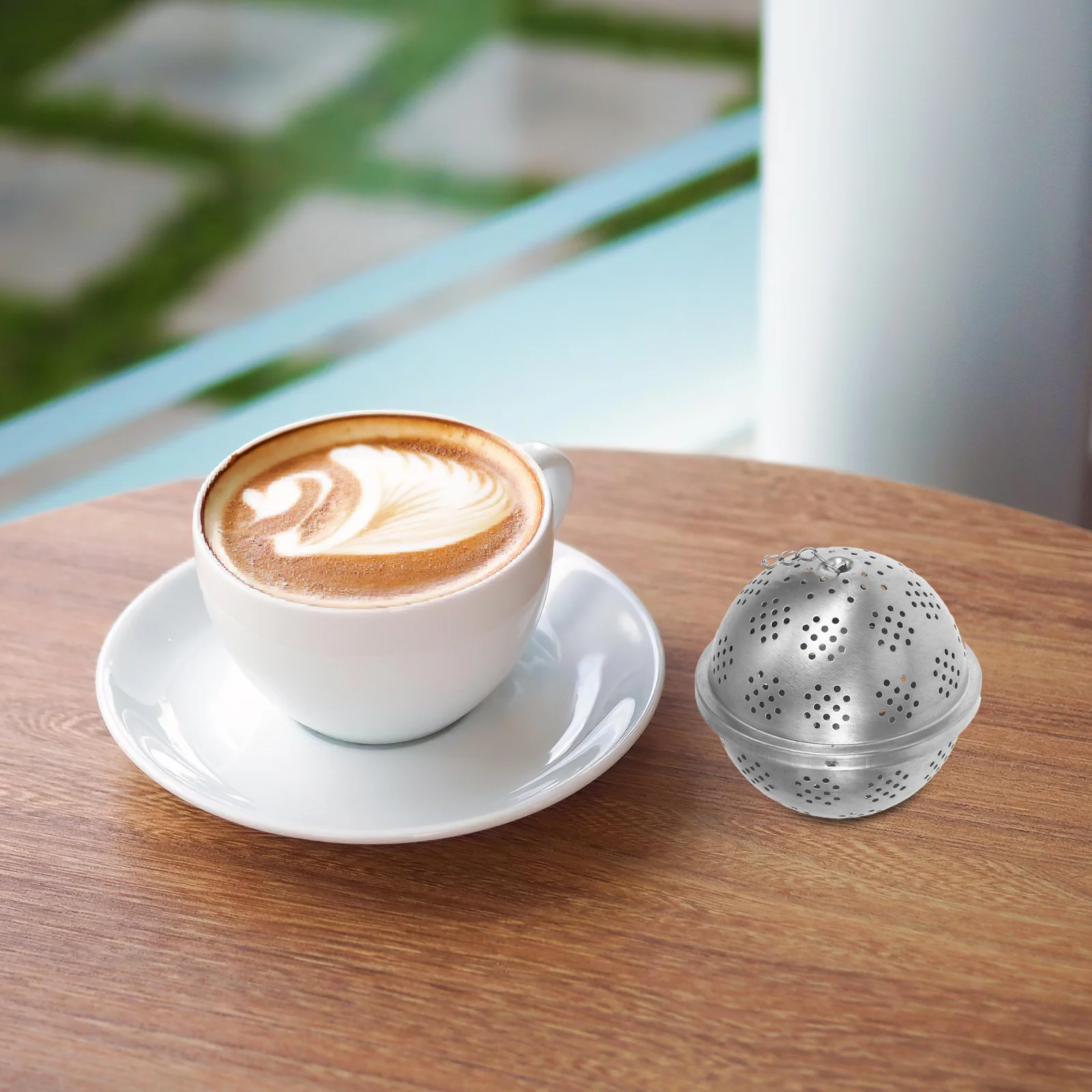 

Stainless Steel Tea Infuser Strainer Metal Fine Mesh Spice Ball 8.3cm Long Chain Hook Suitable for Loose Leaf Tea Seasoning