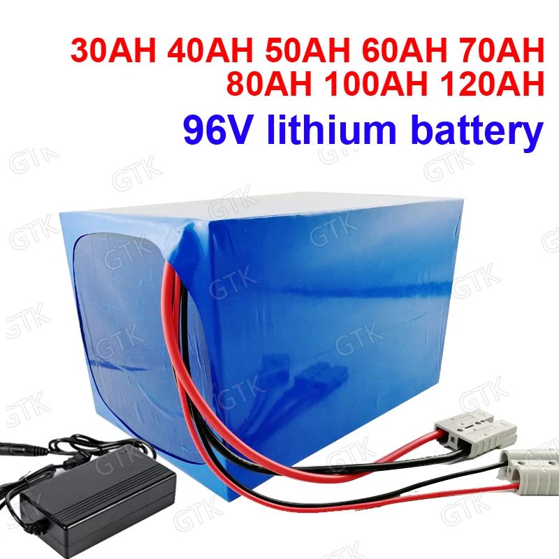 GTK 96v 60ah 80Ah 100Ah 30Ah 40Ah lithium ion battery li ion 26S BMS for 5000w motor robot scooter motorcycle AGV + 10A Charger