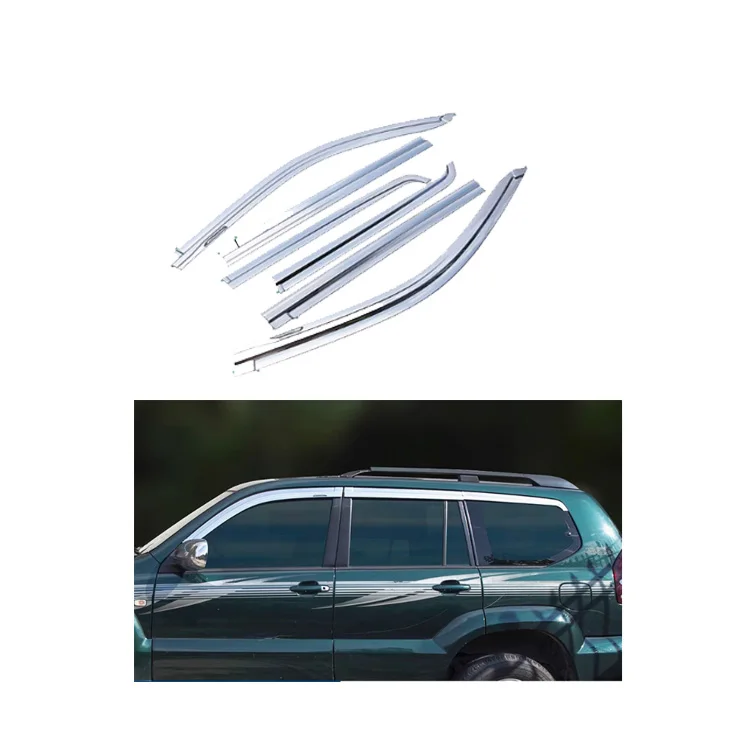 

Высокое качество Toyota Land Cruiser Prado FJ120 2003-2009 солнцезащитные козырьки для боковых окон, дефлекторы ветра и насекомых, защита от дождя, вентиляционные отверстия, шторы