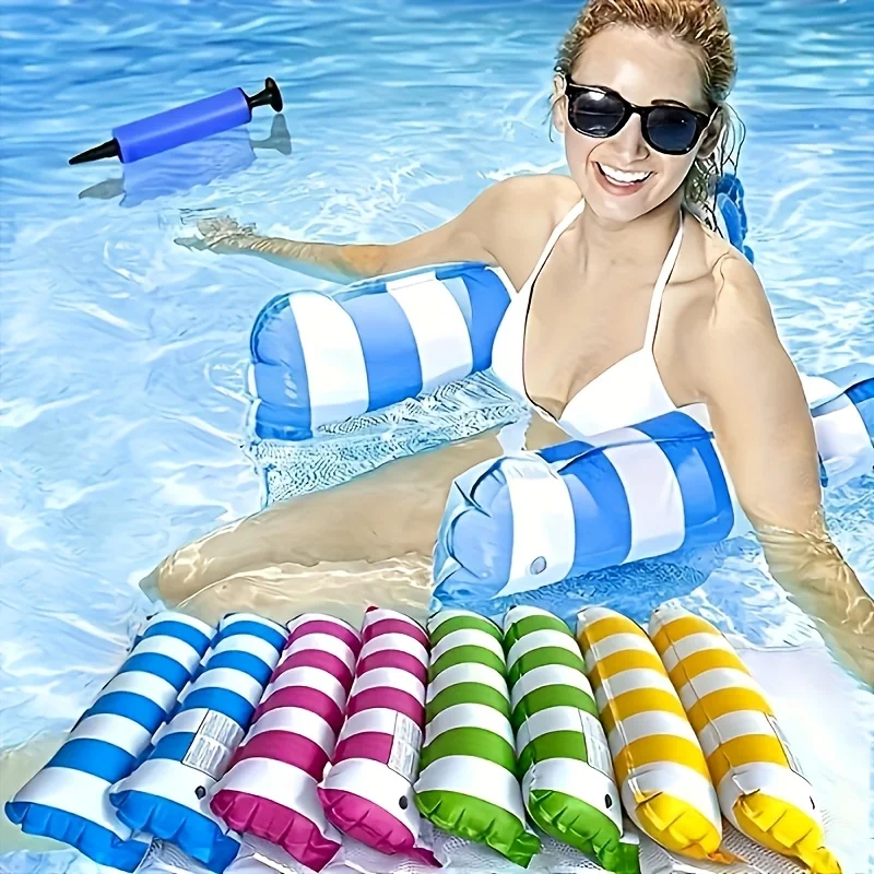 Multifunctional PVC Pool Float Bed for Adults, Beach & Travel, Inflatable Pool Floatie for Home Pool & Water Activities