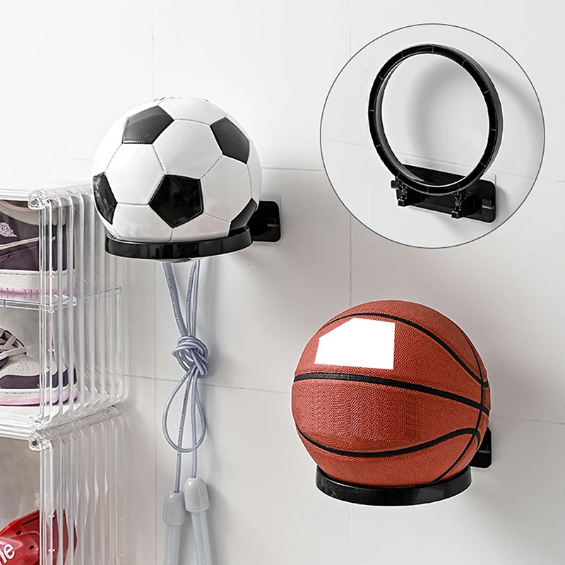 Wall Mounted Basketball Storage Rack Plastic Multi-purpose Football Display Shelf Ball Holder Space Saving Living Room Decor